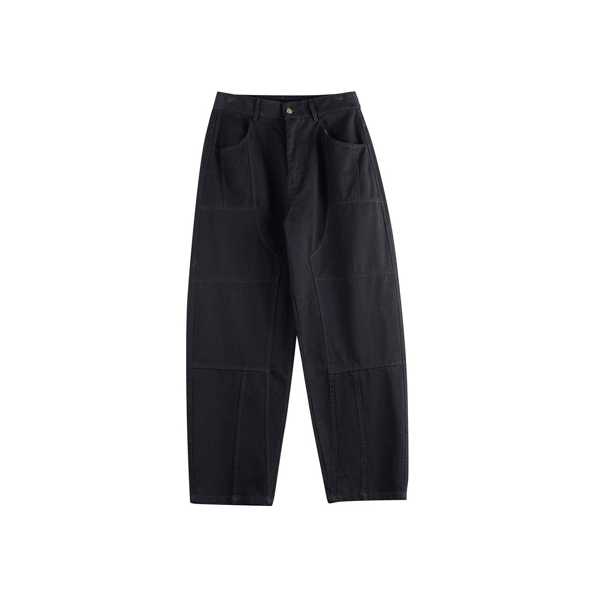 Women Relaxed-Fit Workwear Pants with High Waist and Patch Pockets EVA-US