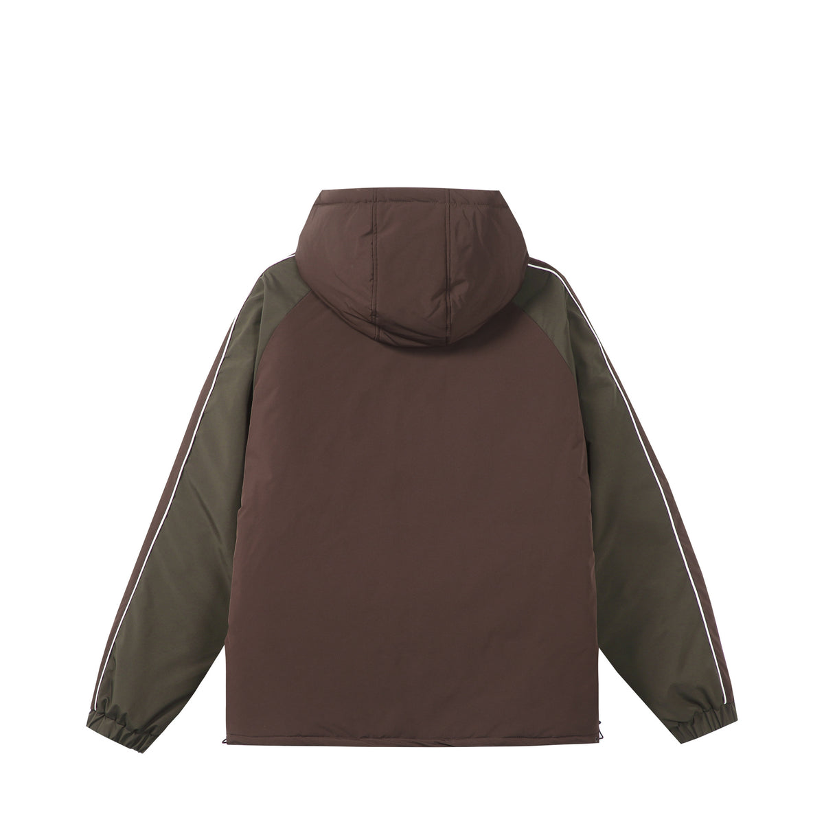 Unisex Short Cut Quilted Hooded Jacket with Reflective Piping and Drawstring Hem EVA-US