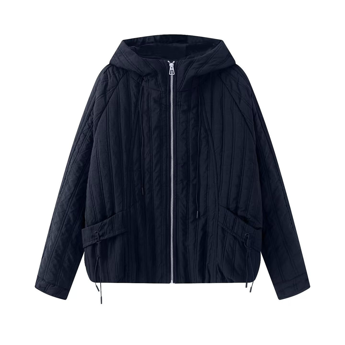 Women's padded jacket with hood, drawstring and loose fit EVA-US
