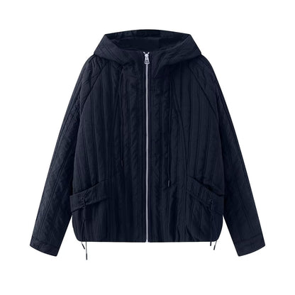 Women's padded jacket with hood, drawstring and loose fit EVA-US