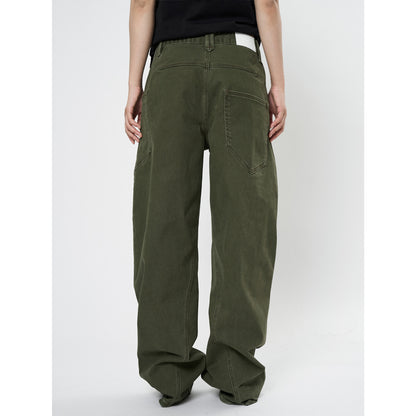 Women's high-waisted worker pants with wide leg and utility pockets EVA-US