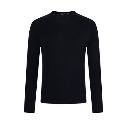 Men's fine knit pullover with round neck made of merino wool EVA-US