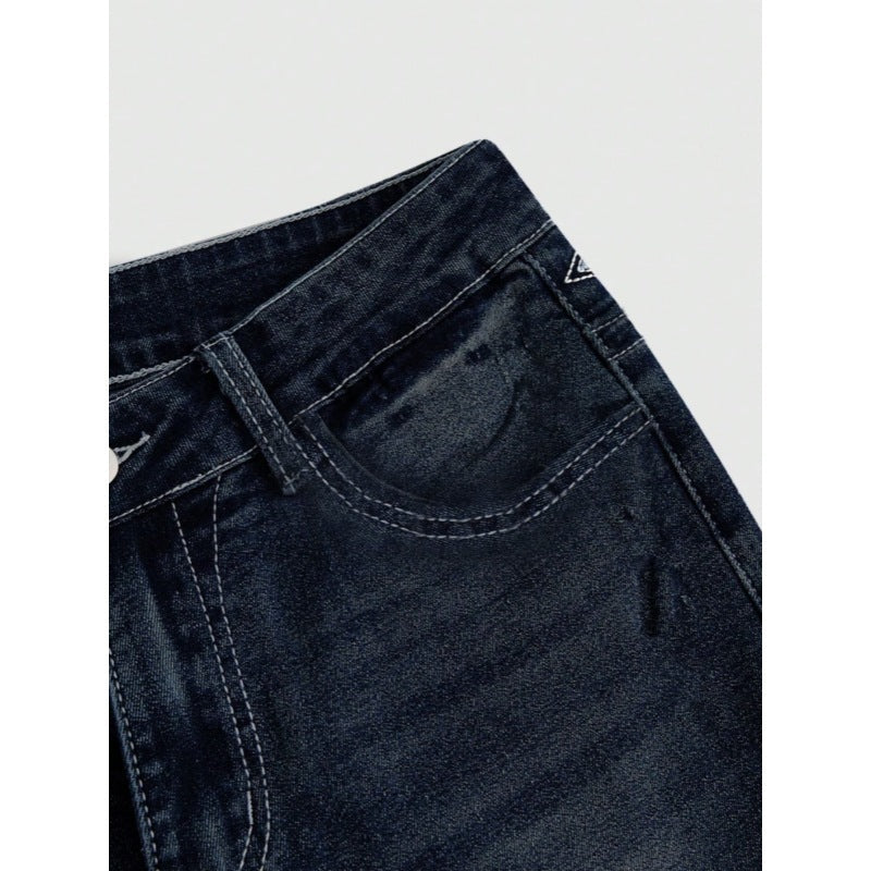 Women's Bootcut Jeans with elaborate embroidery and high waistband EVA-US