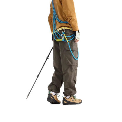 Men's Lightweight Technical Cargo Trekking Pants with Drawstring Waist and Adjustable Leg Openings EVA-US