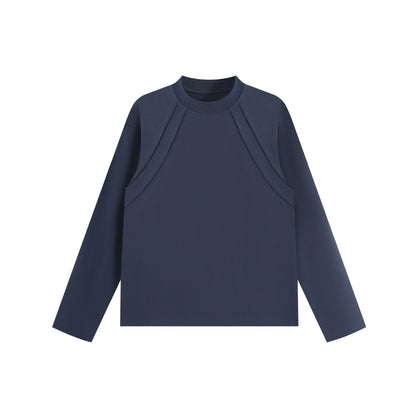 Unisex Oversize Sweatshirt with decorative layered yoke and round neckline EVA-US
