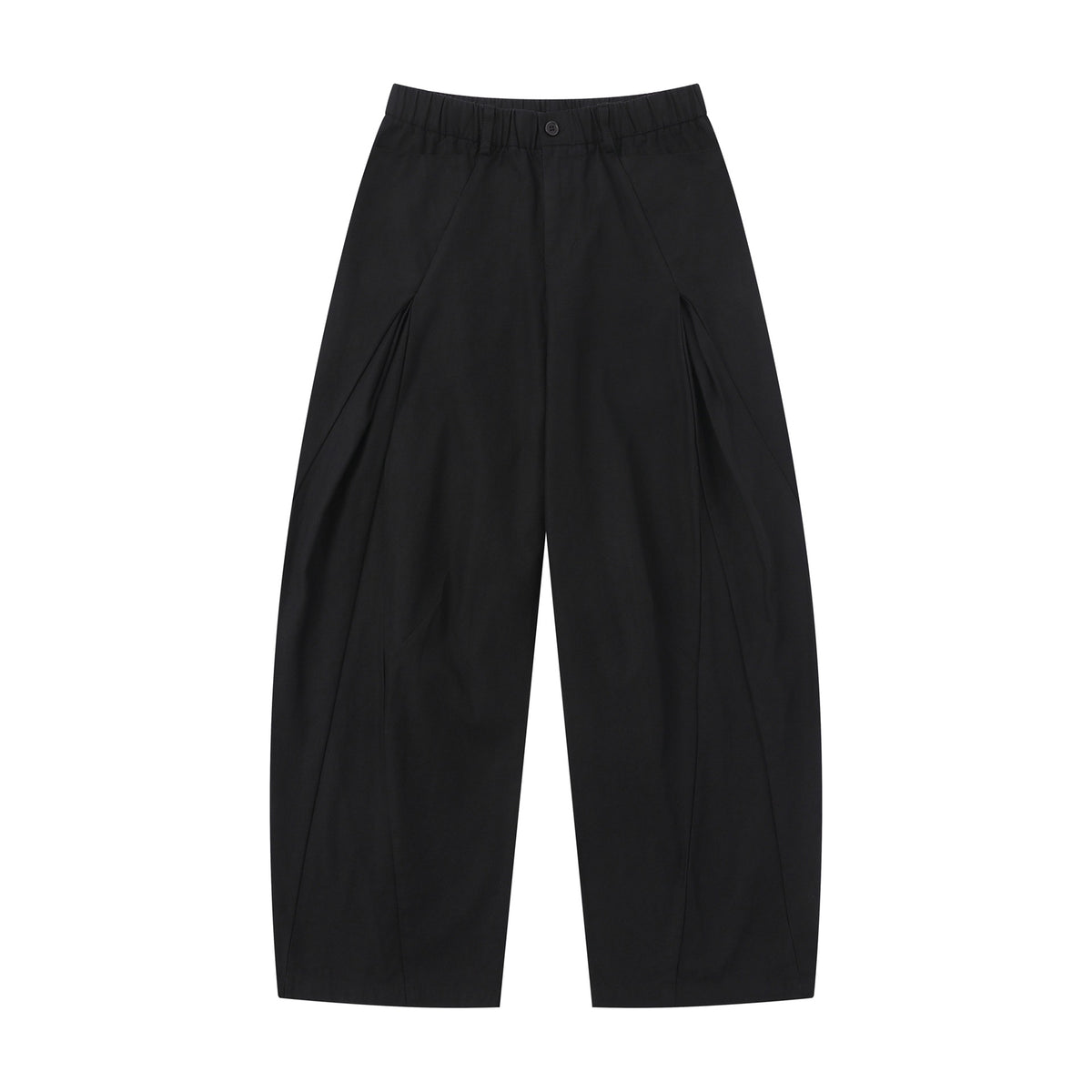 Women Wide Culotte Pants with Decorative Pleats and Elastic Waistband EVA-US