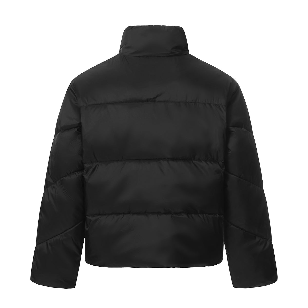 Unisex Short Quilted Insulation Jacket with Warm Funnel Collar EVA-US