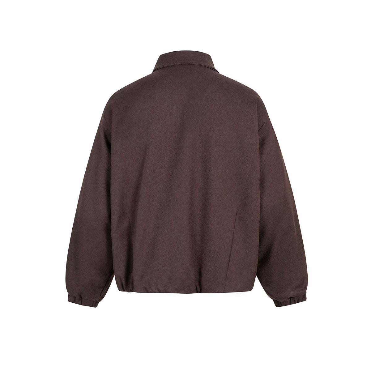 Unisex Boxy-Short Jacket with Shirt Collar, Two-Way Metal Zipper, and Elastic Hem EVA-US