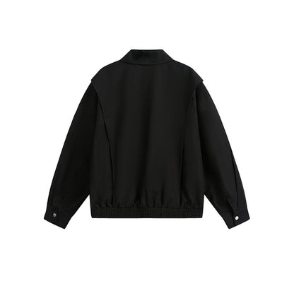 Unisex Lightweight Boxy Field Blouson in Utility Look with Patch Flap Pockets and Elastic Hem EVA-US