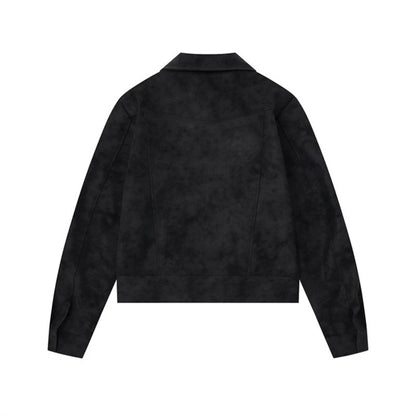 Women Military Inspired Short Jacket with Zipper, Decorative Button Plackets and Epaulettes EVA-US