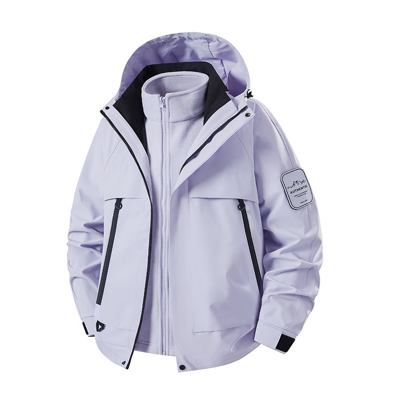 Men's two-in-one waterproof winter parka with removable fleece inner jacket EVA-US