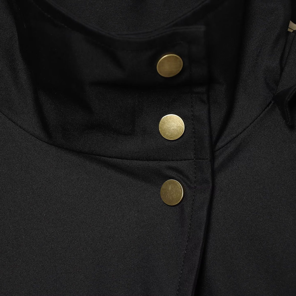 Ladies Short Water-Repellent Hooded Jacket with Snap Button Placket and Patch Pockets EVA-US