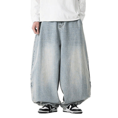 Men's extremely wide-cut baggy jeans with a low crotch and balloon-shaped hem EVA-US