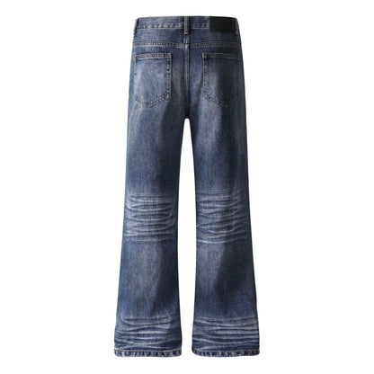 Women's wide cropped jeans with high waist and used effect EVA-US