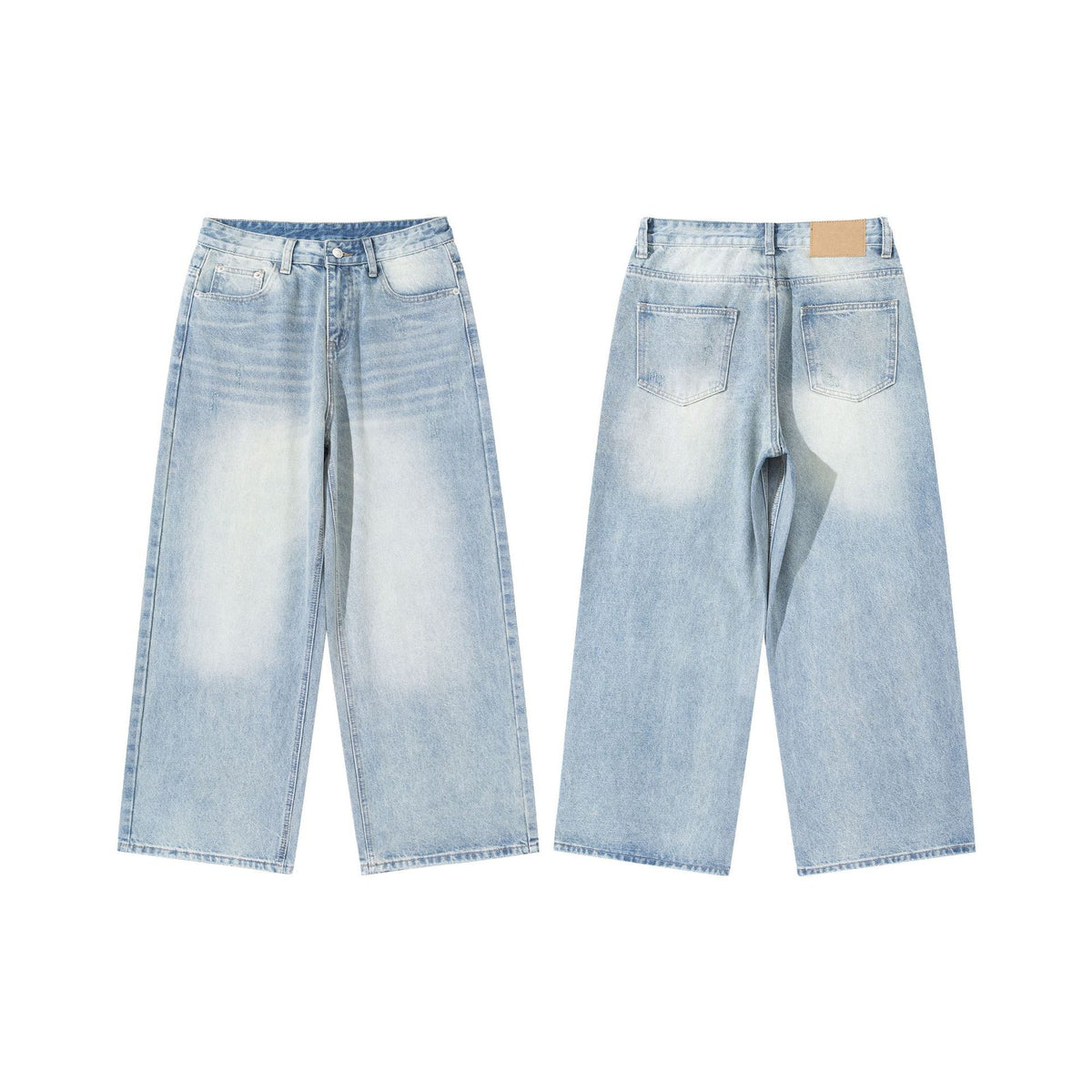 Women high-waisted cropped jeans in culotte cut with wide leg design EVA-US