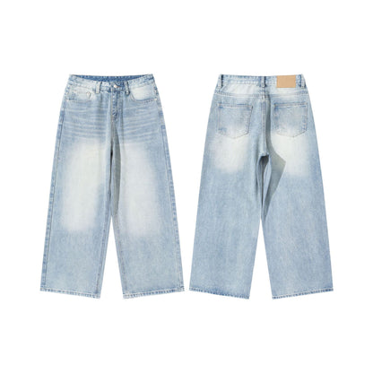 Women high-waisted cropped jeans in culotte cut with wide leg design EVA-US