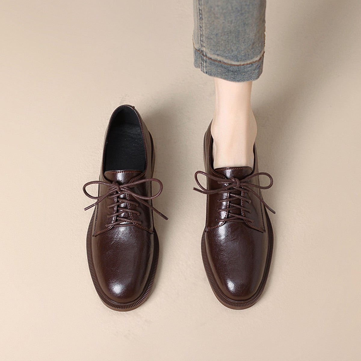 Women's Classic Leather Lace-up Shoes EVA-US