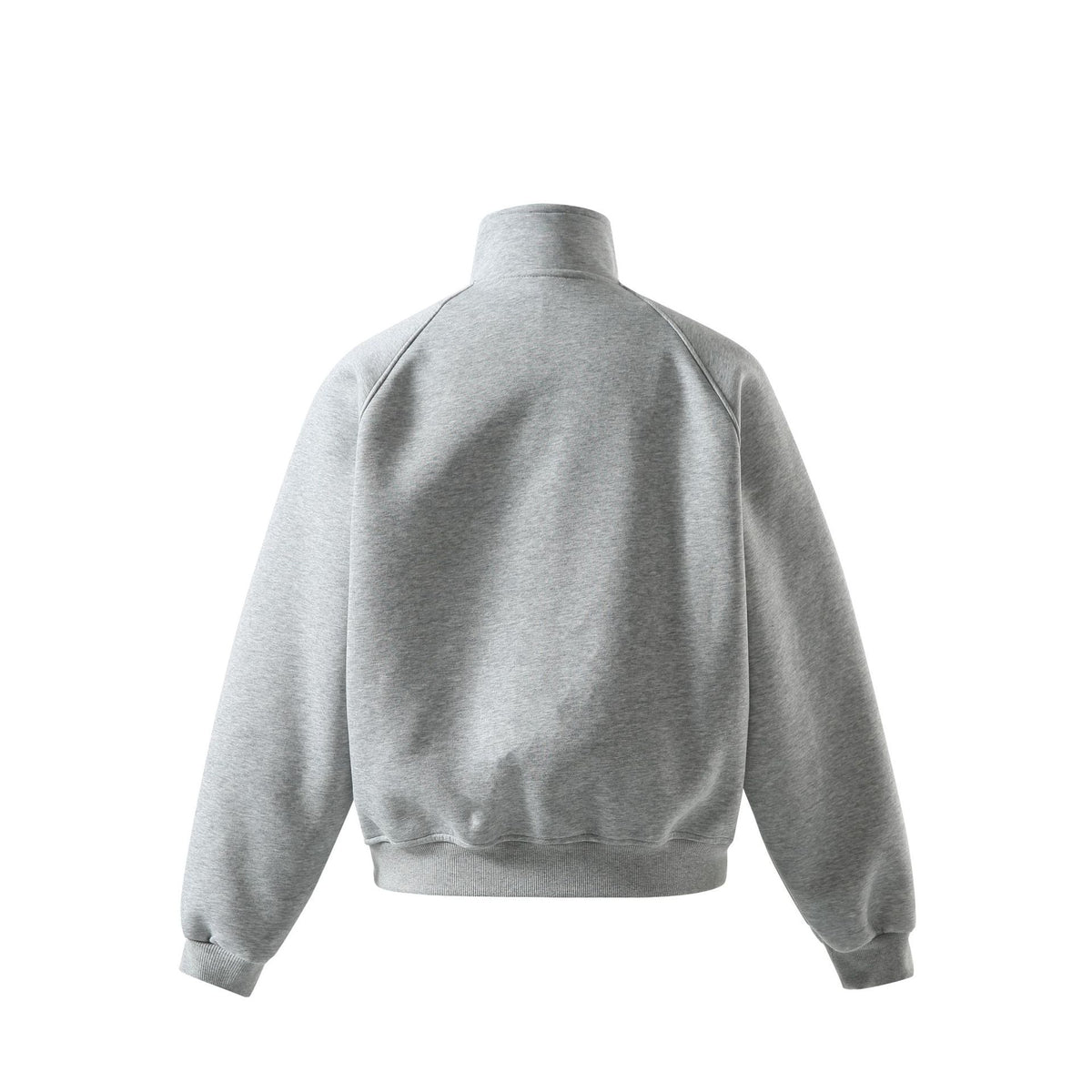 Unisex Short Cut Sweat Jacket with High Stand-Up Collar and Snap Closure EVA-US