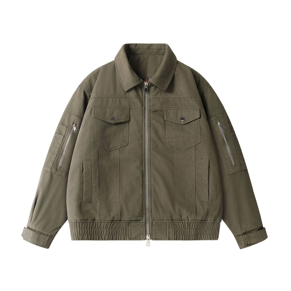 Unisex Urban Utility Blouson Jacket with Cargo Pockets and Two-Way Zipper EVA-US