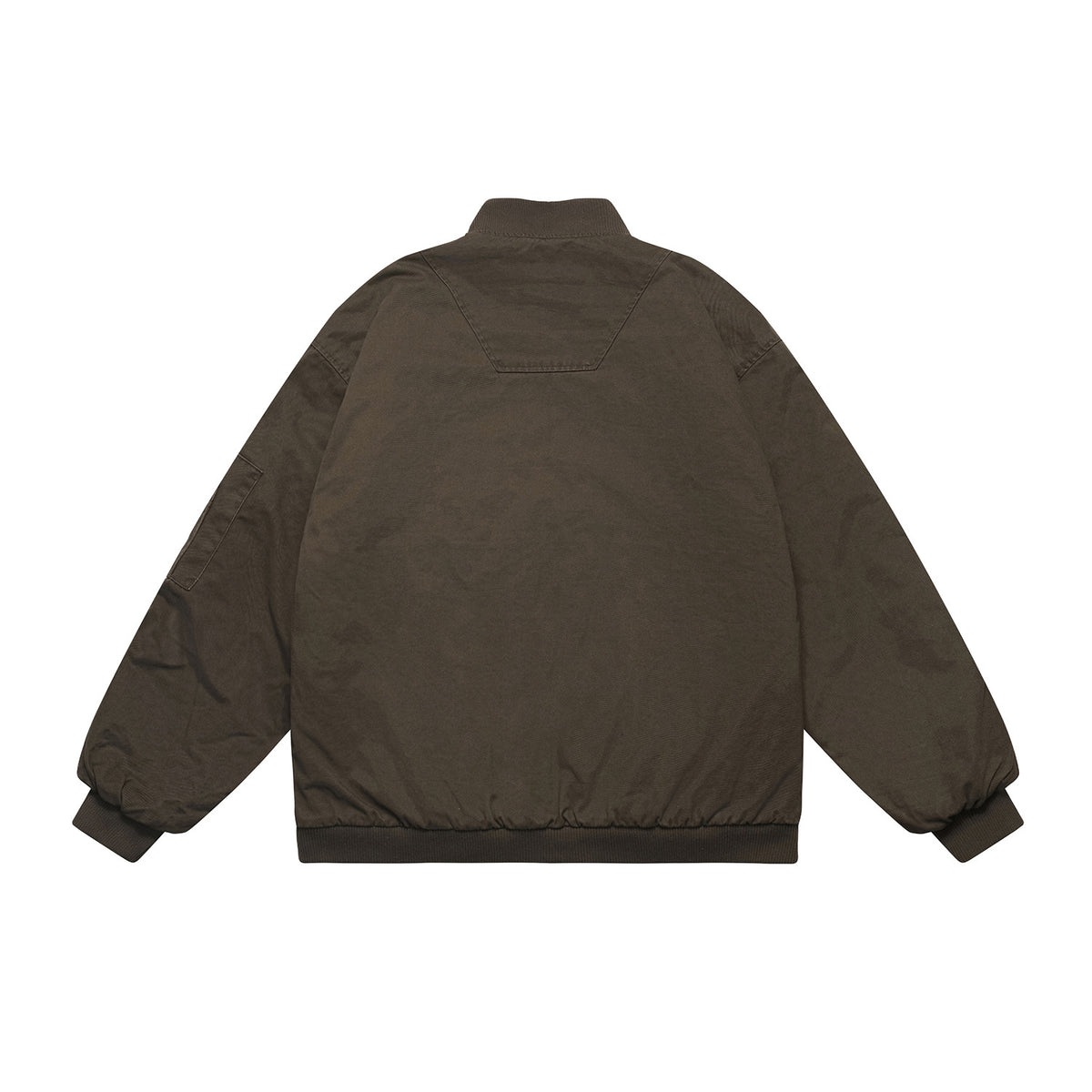 Unisex Oversize Utility Bomber Jacket with Arm Pocket, Elastic Hem and Concealed Side Pockets EVA-US