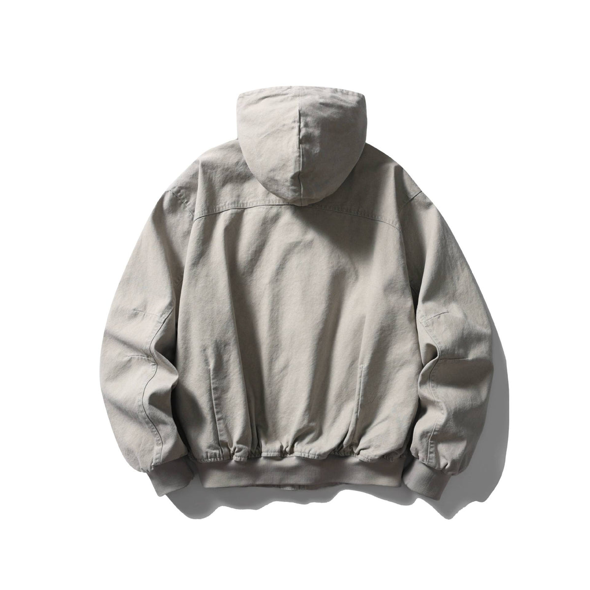 Unisex Boxy Utility Hooded Jacket made of sturdy canvas with ribbed cuffs and flap pockets EVA-US