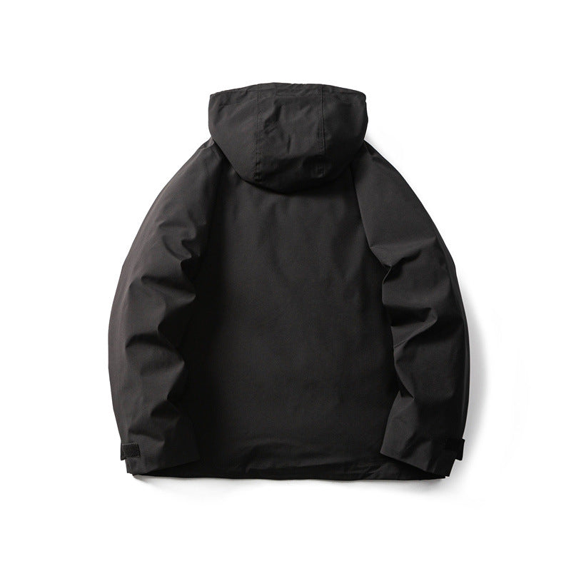 Men's Functional Outdoor Softshell Jacket with Hood and Multiple Pockets EVA-US