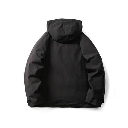 Men's Functional Outdoor Softshell Jacket with Hood and Multiple Pockets EVA-US