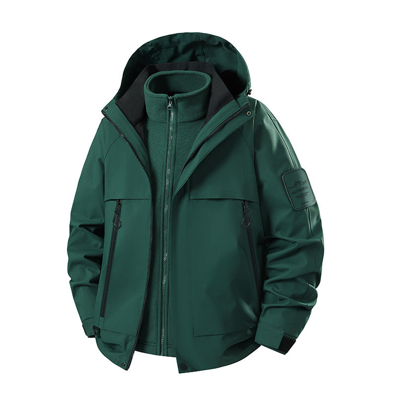 Men's two-in-one waterproof winter parka with removable fleece inner jacket EVA-US
