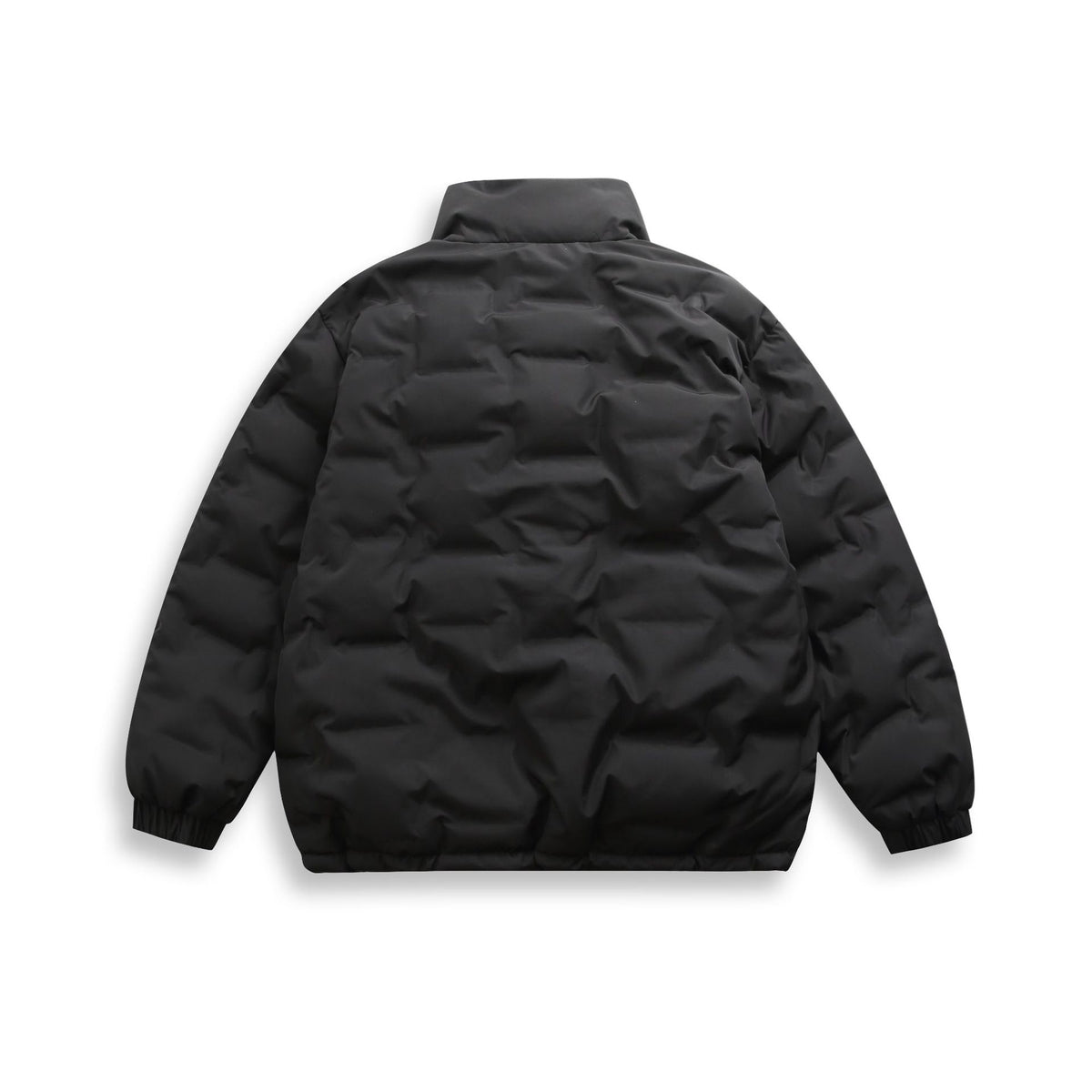 Unisex Short cut minimalist thermal puffer jacket with high stand-up collar EVA-US