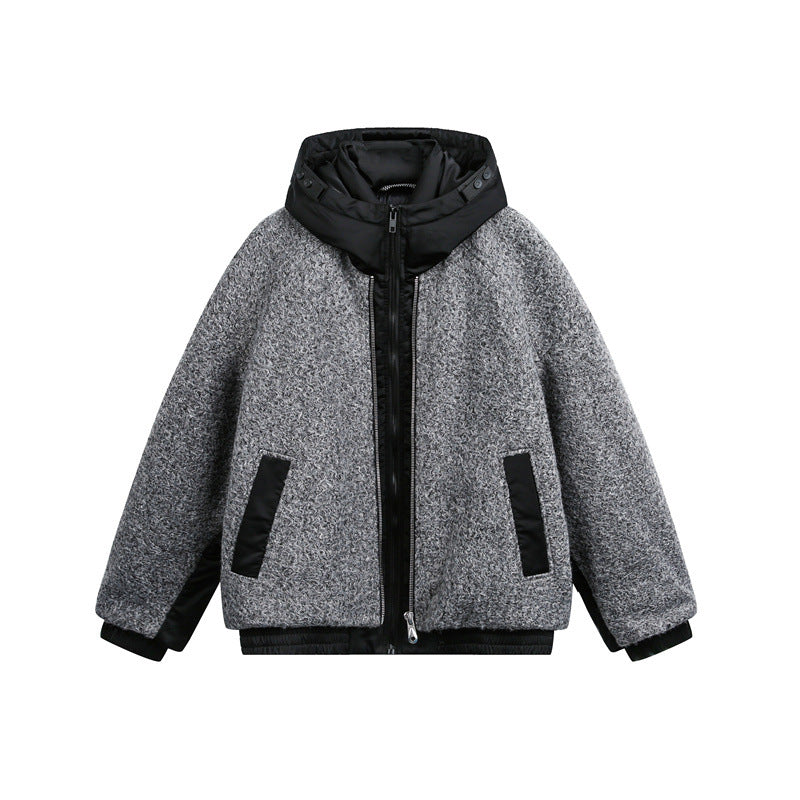 Unisex Oversized Teddy-Fleece Winter Jacket with Removable Hood EVA-US