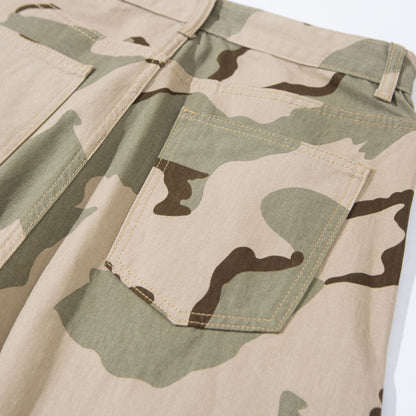 Women Wide Cropped Cargo Pants in Camouflage Utility Look EVA-US