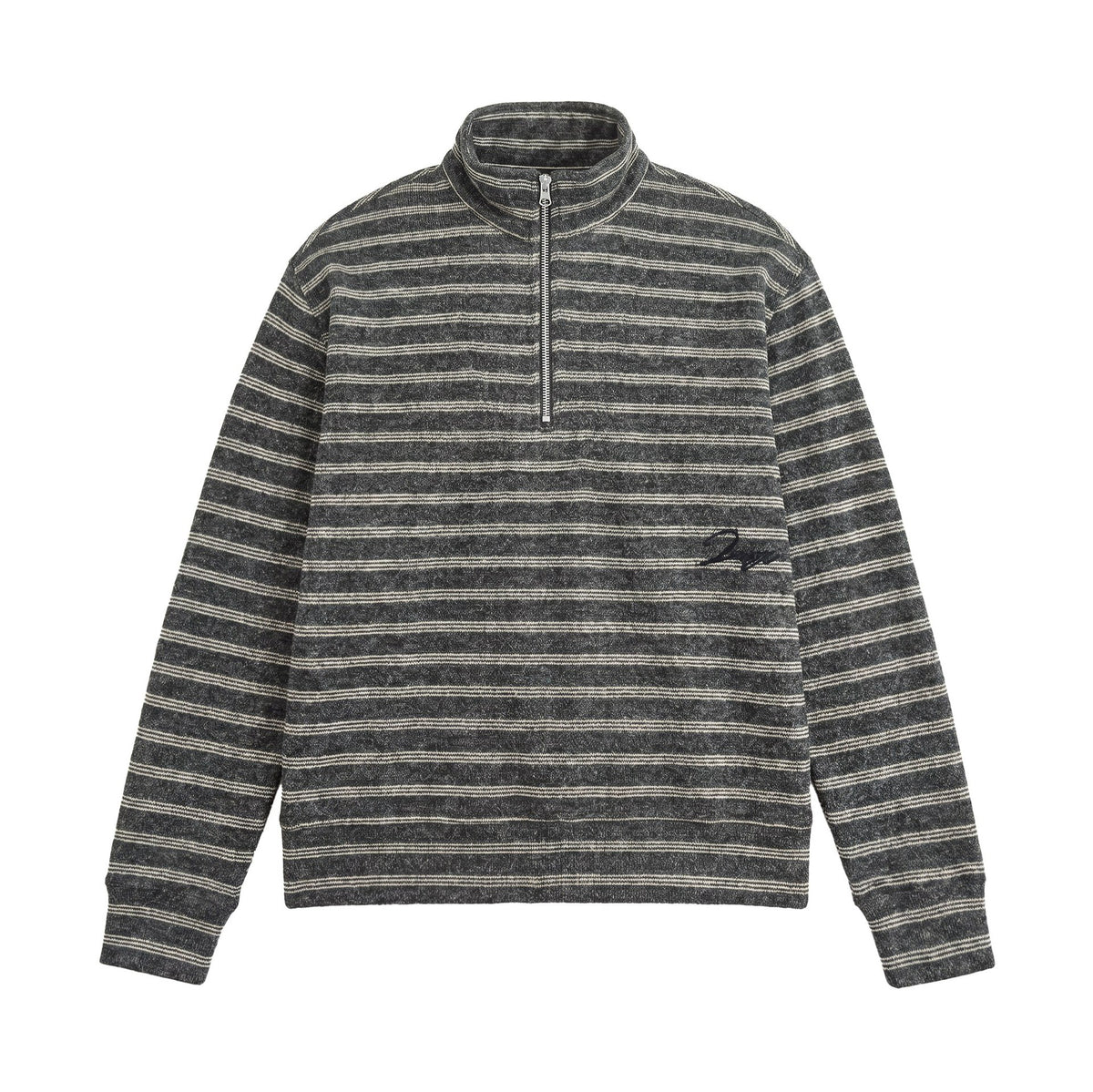 Men's Structured Half-Zip Knit Sweater with Stand Collar EVA-US