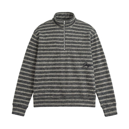 Men's Structured Half-Zip Knit Sweater with Stand Collar EVA-US