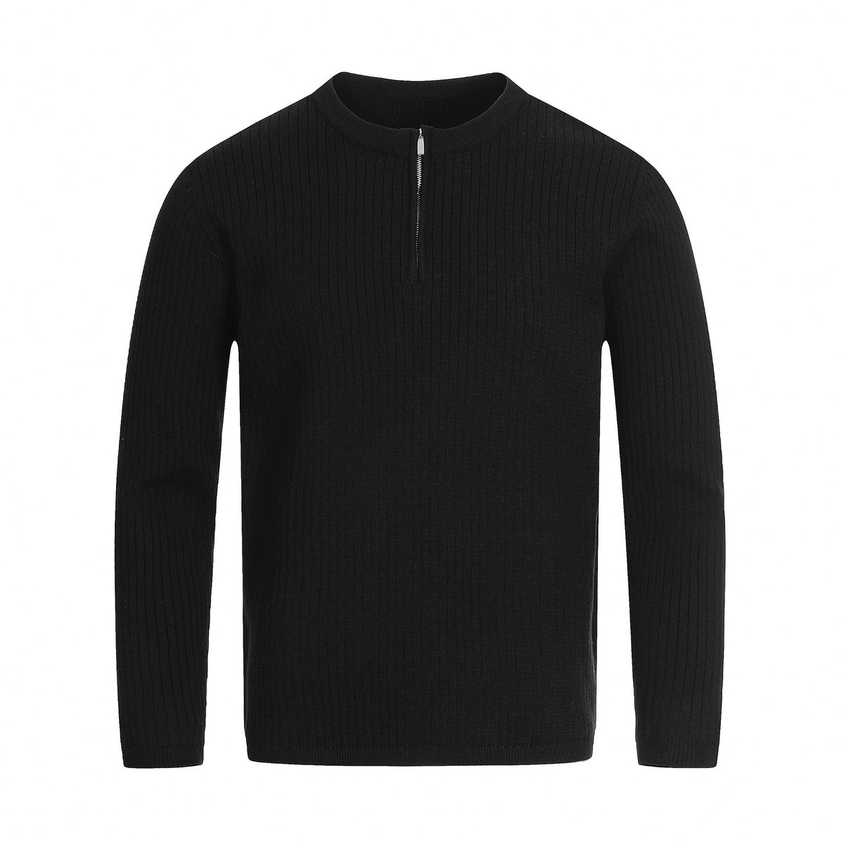 Unisex ribbed half-zip pullover with narrow silhouette and turtleneck EVA-US