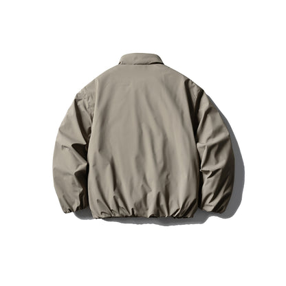 Unisex Short Boxy Thermal Blouson with High Standing Collar, Elastic Hem and Concealed Zipper EVA-US