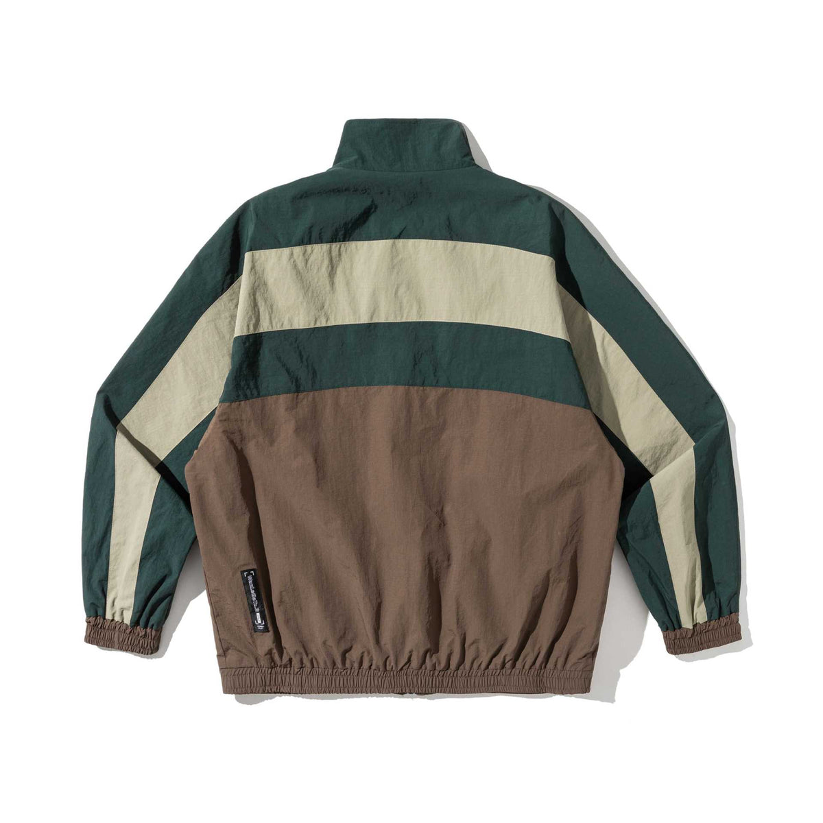 Unisex Lightweight Colorblock Windbreaker Jacket with Stand-up Collar and Elastic Cuffs EVA-US