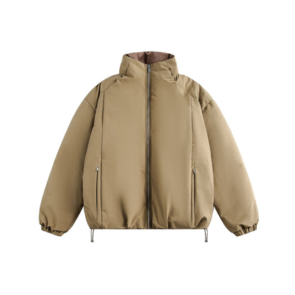Men's short parka with high stand-up collar, padded thermal insulation and drawstring EVA-US
