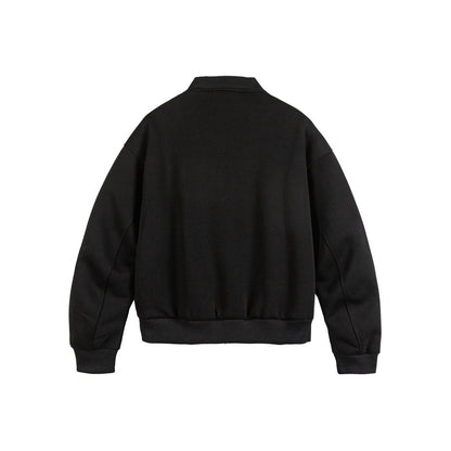 Unisex Boxy Sweat Jacket with full zip, badge applications and ribbed hem EVA-US