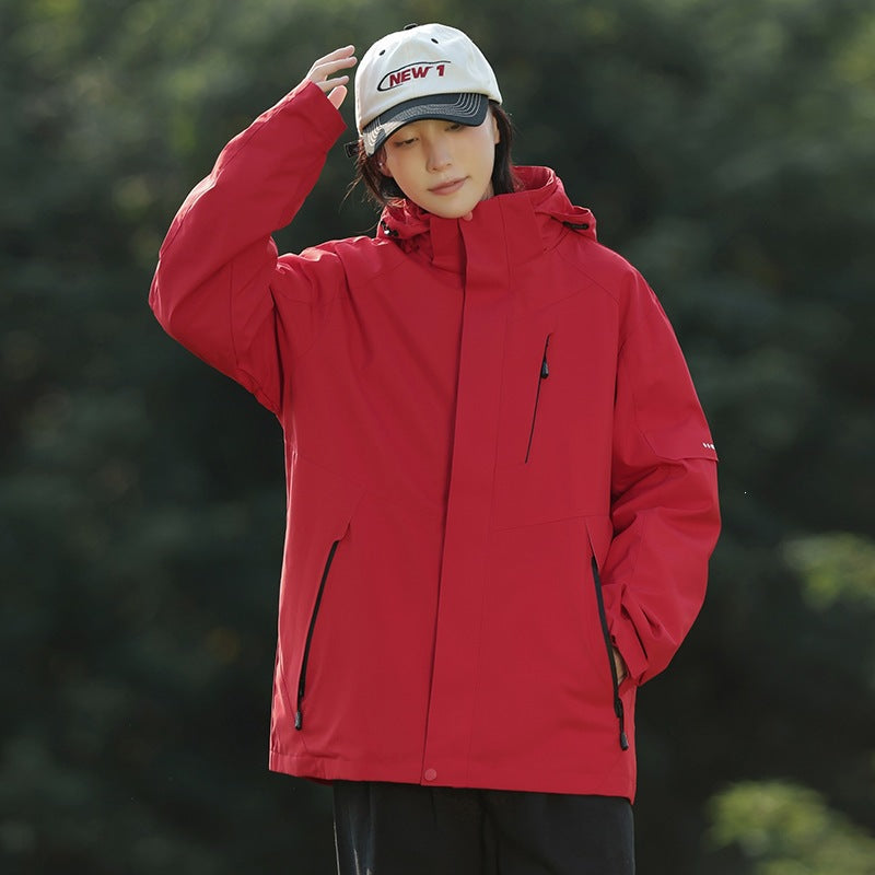 Men's Two-Tone Wind and Water-Repellent Softshell Jacket with Hood EVA-US