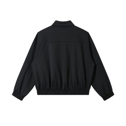 Unisex Short-cut technical blouson jacket with concealed front flap and elastic hem EVA-US