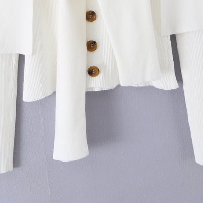 Women's shoulder knit cardigan with removable shoulder shawl detail EVA-US