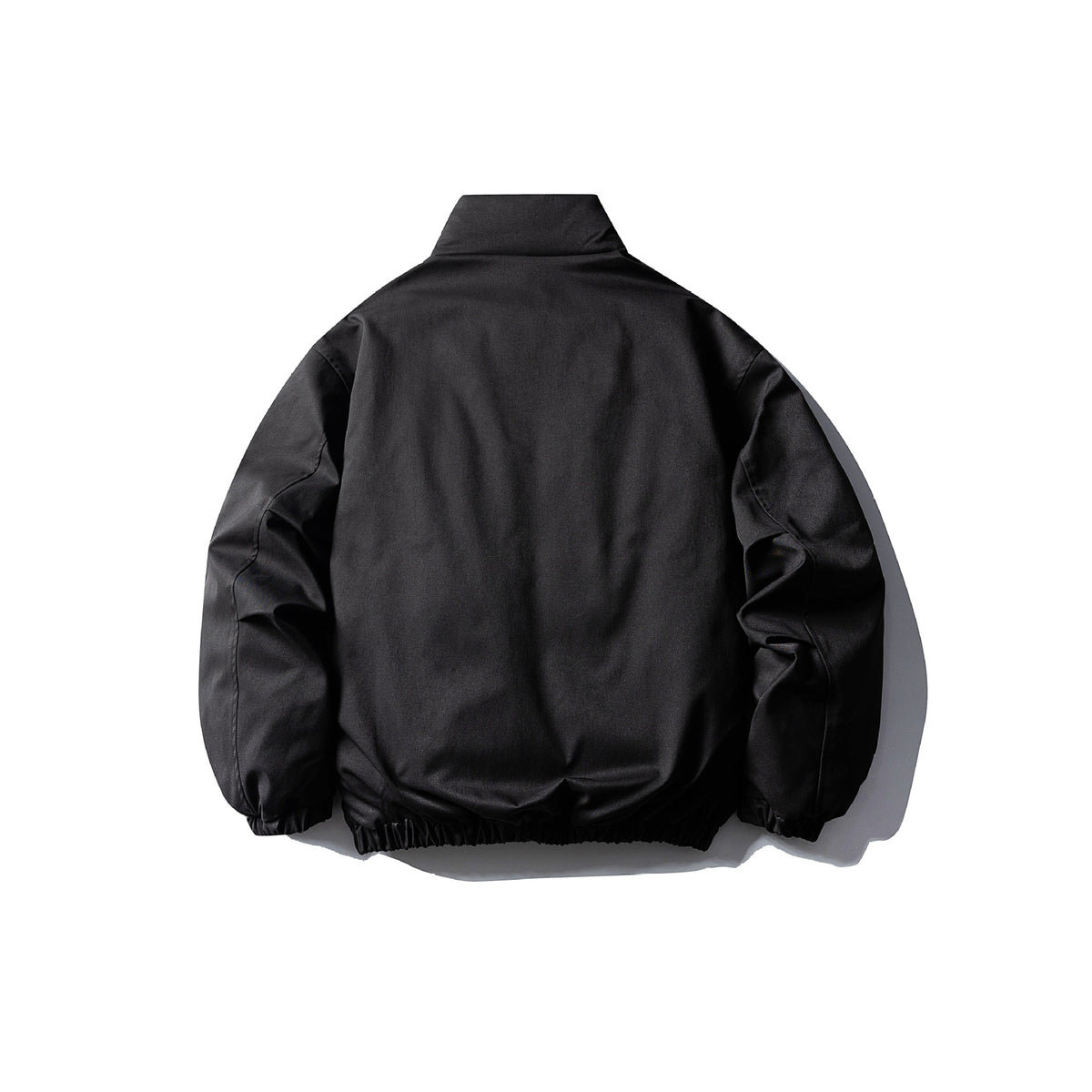Men's Boxy Short Parka with High Stand Collar, Elastic Hem and Applied Front Pockets EVA-US
