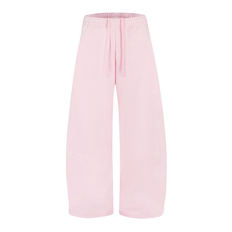 Women's Loose High-Waist Loungewear Pants with Drawstring and Wide Leg EVA-US
