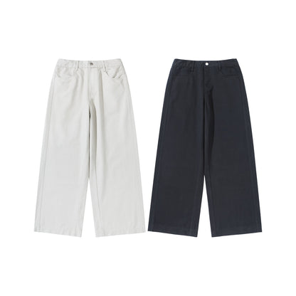 Women's High-Waist Culotte Pants made of Cotton Twill with a Continuous Center Seam EVA-US
