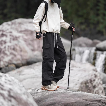 Men's Lightweight Technical Cargo Trekking Pants with Drawstring Waistband, Reinforced Hem Edges, and Adjustable Leg Opening EVA-US