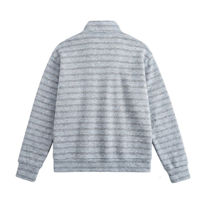 Men's Structured Half-Zip Knit Sweater with Stand Collar EVA-US