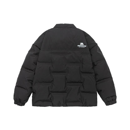 Unisex Padded Comfort Puffer Jacket with High Stand Collar and Brand Logo EVA-US