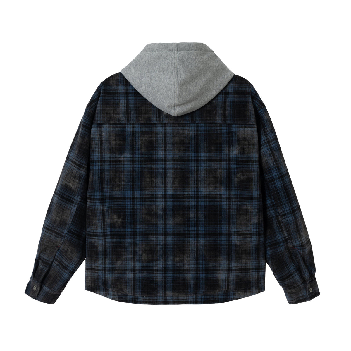 Men's checked layer shirt jacket with integrated hood inner jacket EVA-US