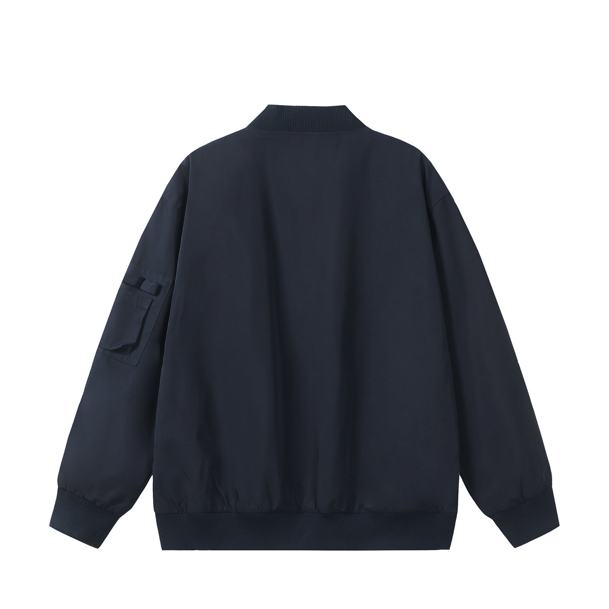 Unisex Short-cut padded bomber jacket with zippered sleeve pocket and ribbed cuffs EVA-US
