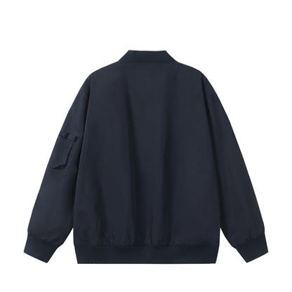 Unisex Short-cut padded bomber jacket with zippered sleeve pocket and ribbed cuffs EVA-US